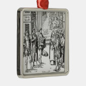 「Praxis Rerの木版画の後の町内の触れ役による販売、 メタルオーナメント (右)