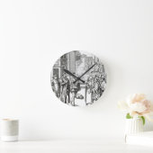 「Praxis Rerの木版画の後の町内の触れ役による販売、 ラウンド壁時計 (ホーム)