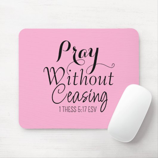 Pray Bible Verse Christian Prayer Light Pink マウスパッド (マウス)