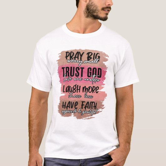 Pray Big Worry Small Trust God Easter Jesus Women Tシャツ (正面)