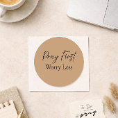 Pray First Worry Less Christian Sticker  ラウンドシール