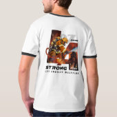 Pray for Los Angeles | メンズリンガーTシャツ Tシャツ (裏面フル)