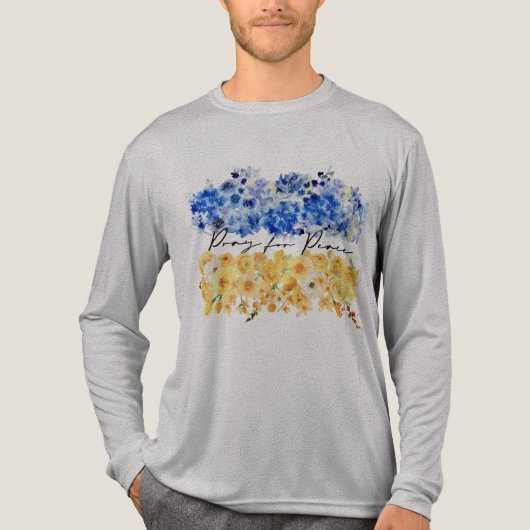 Pray for Peace. I stand with Ukraine. トライブレンドTシャツ (正面)