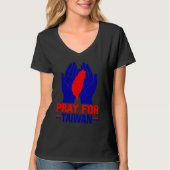Pray For Taiwan Love Taiwan Support Taiwanese Flag Tシャツ (正面)