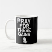 Pray For These Gains Fitness Gym Motivational コーヒーマグカップ (左)
