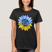 Pray For Ukraine Blue And Yellow Sunflower Tシャツ (正面)