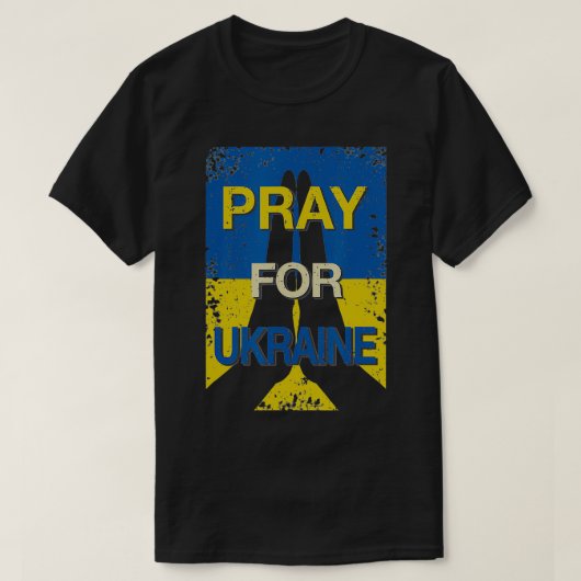 PRAY FOR UKRAINE Distressed Support & Stand for U Tシャツ (デザイン正面)