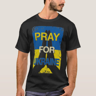 PRAY FOR UKRAINE  Distressed Support & Stand for U Tシャツ