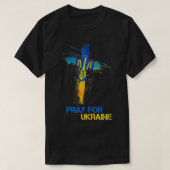 Pray For Ukraine God Bless Ukraine Ukrainian Flag  Tシャツ (デザイン正面)