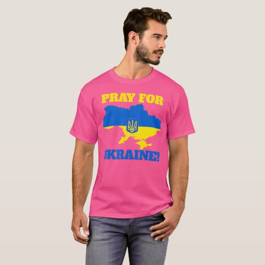 Pray For Ukraine Support Ukraine Map Patriotic gif Tシャツ (正面フル)