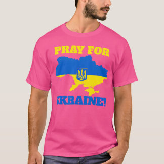 Pray For Ukraine Support Ukraine Map Patriotic gif Tシャツ