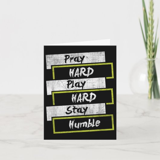 Pray Hard Play Hard Stay Humble Motivational  カード (正面)