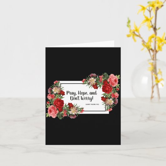 Pray Hope Dont Worry St Padre O Religious  カード (黄色い花)