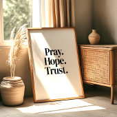 Pray Hope Trust – Islamic Minimalist Poster ポスター
