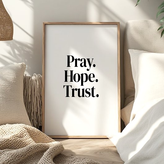 Pray Hope Trust – Islamic Minimalist Poster ポスター