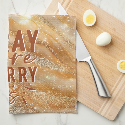 Pray More Worry Less キッチンタオル (四つ折り)