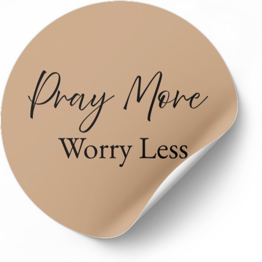 Pray More Worry Less Christian Minimalist Design ラウンドシール