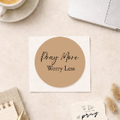 Pray More Worry Less Christian Minimalist Design ラウンドシール