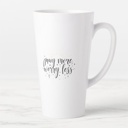 Pray More Worry Less Mug カフェラテマグ (右)