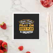 Pray On and Trust God's Unlimited Plan Faith-Based スタンダードカクテルナプキン (インサイチュ)