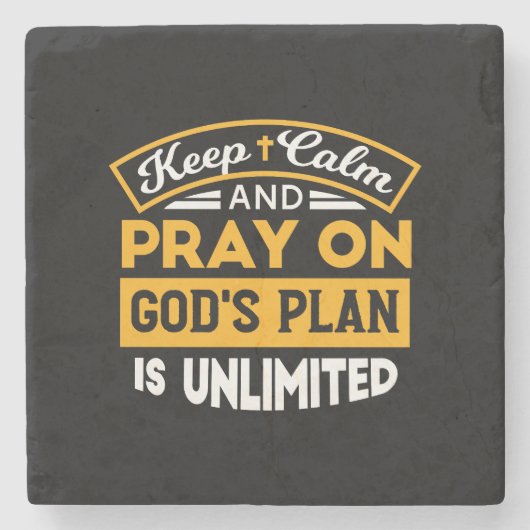 Pray On and Trust God's Unlimited Plan Faith-Based ストーンコースター (正面)