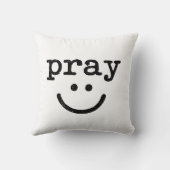 Pray Simple Minimalist Retro Motivational Quote  クッション (裏面)