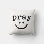 Pray Simple Minimalist Retro Motivational Quote  クッション (正面)