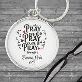 Pray Through Blessing Christian Saying Custom キーホルダー