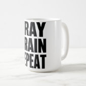 Pray Train Repeat – Christian Fitness Motivation f コーヒーマグカップ (正面右)