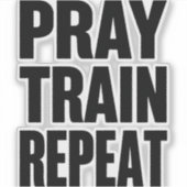 Pray Train Repeat – Christian Fitness Motivation f シール (正面)