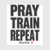 Pray Train Repeat – Christian Fitness Motivation f シール (シート)