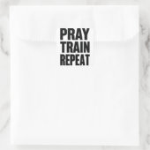 Pray Train Repeat – Christian Fitness Motivation f スクエアシール (バッグ)
