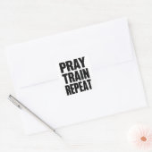 Pray Train Repeat – Christian Fitness Motivation f スクエアシール (封筒)
