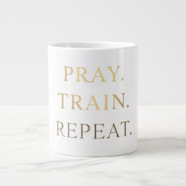 Pray Train Repeat Mug – Christian Fitness Motivati ジャンボコーヒーマグカップ