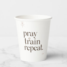 Pray Train Repeat Mug – Christian Fitness Motivati 紙コップ