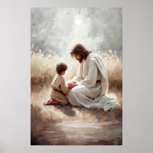 Pray With You Jesus and Boy Jesus and Kids Christi ポスター (正面)