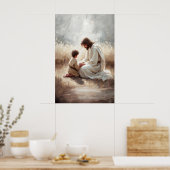 Pray With You Jesus and Boy Jesus and Kids Christi ポスター (キッチン)