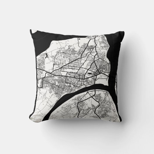 Prayagraj Uttar Pradesh City Map クッション (正面)