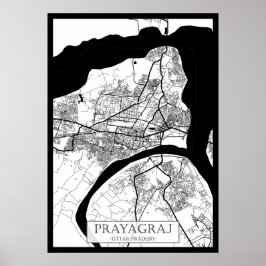 Prayagraj Uttar Pradesh City Map ポスター