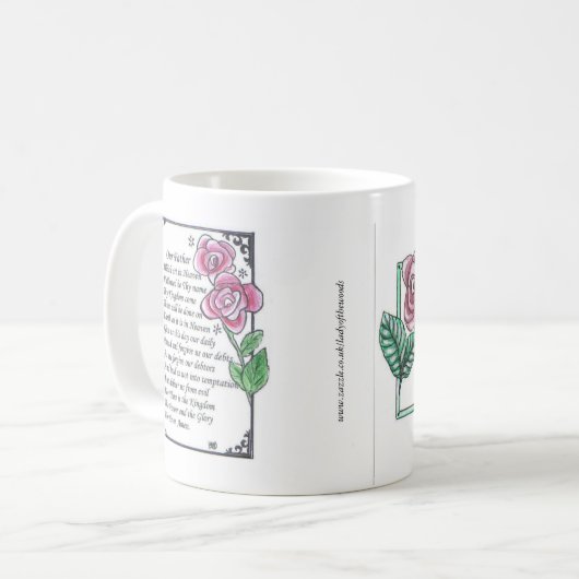 Prayer主および平静の祈りの言葉のマグ コーヒーマグカップ (正面左)