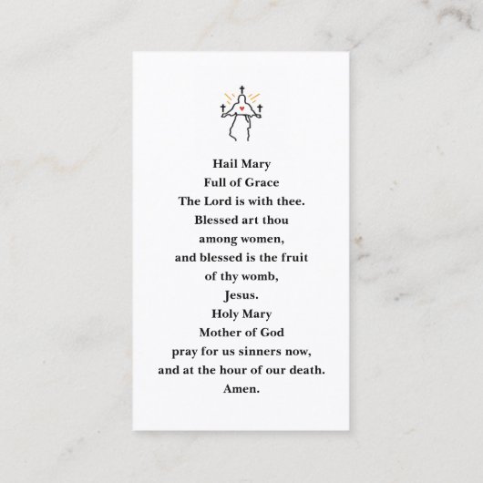 Prayer Card  名刺 (裏面)