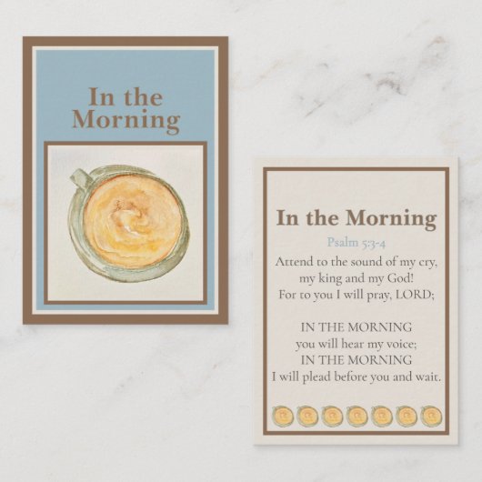 Prayer Card: In the Morning — Psalm 5:3-4 ノートカード (正面/裏面)