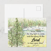 Prayer Card Isaiah Scripture Mountain Lake ポストカード (正面/裏面)