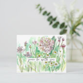 Prayer Card Peace Be With You Wildflowers ポストカード (スタンド正面)