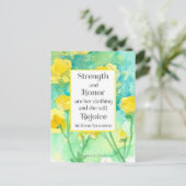 Prayer Card Scripture Proverbs Yellow Flowers  ポストカード (スタンド正面)