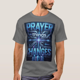 Prayer Changes Things – Futuristic Cross T-Shirt Tシャツ