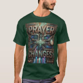 Prayer Changes Things – Futuristic Steampunk T-Shi Tシャツ (正面)