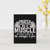 Prayer Is A Muscle Christian Fitness Gym Quote カード (黄色い花)