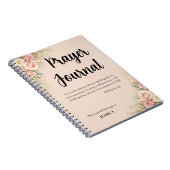Prayer Journal – Philippians 4:6 Christian Floral ノートブック (右側)