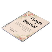 Prayer Journal – Philippians 4:6 Christian Floral ノートブック (左側)